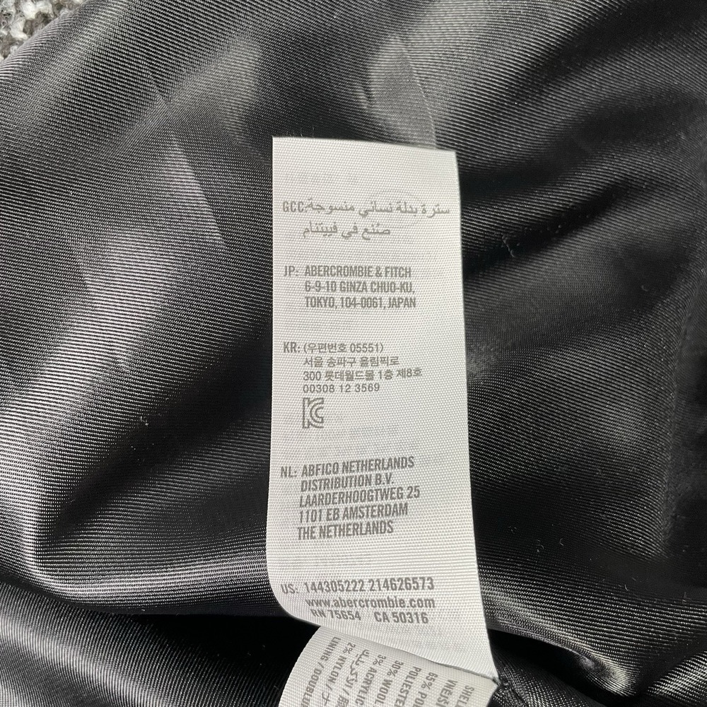 Abercrombie & Fitch Wool-Blend Blazer Coat Size M Black White tweed pattern - Picture 6 of 6